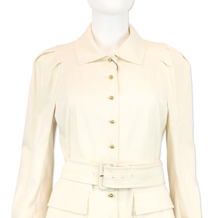 Gucci 2013 Cream Ribbed Trench Coat