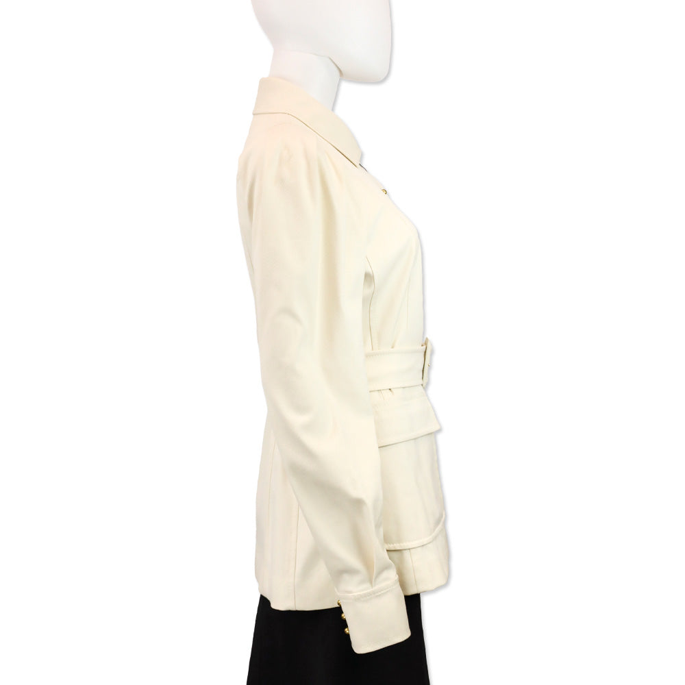 Gucci 2013 Cream Ribbed Trench Coat