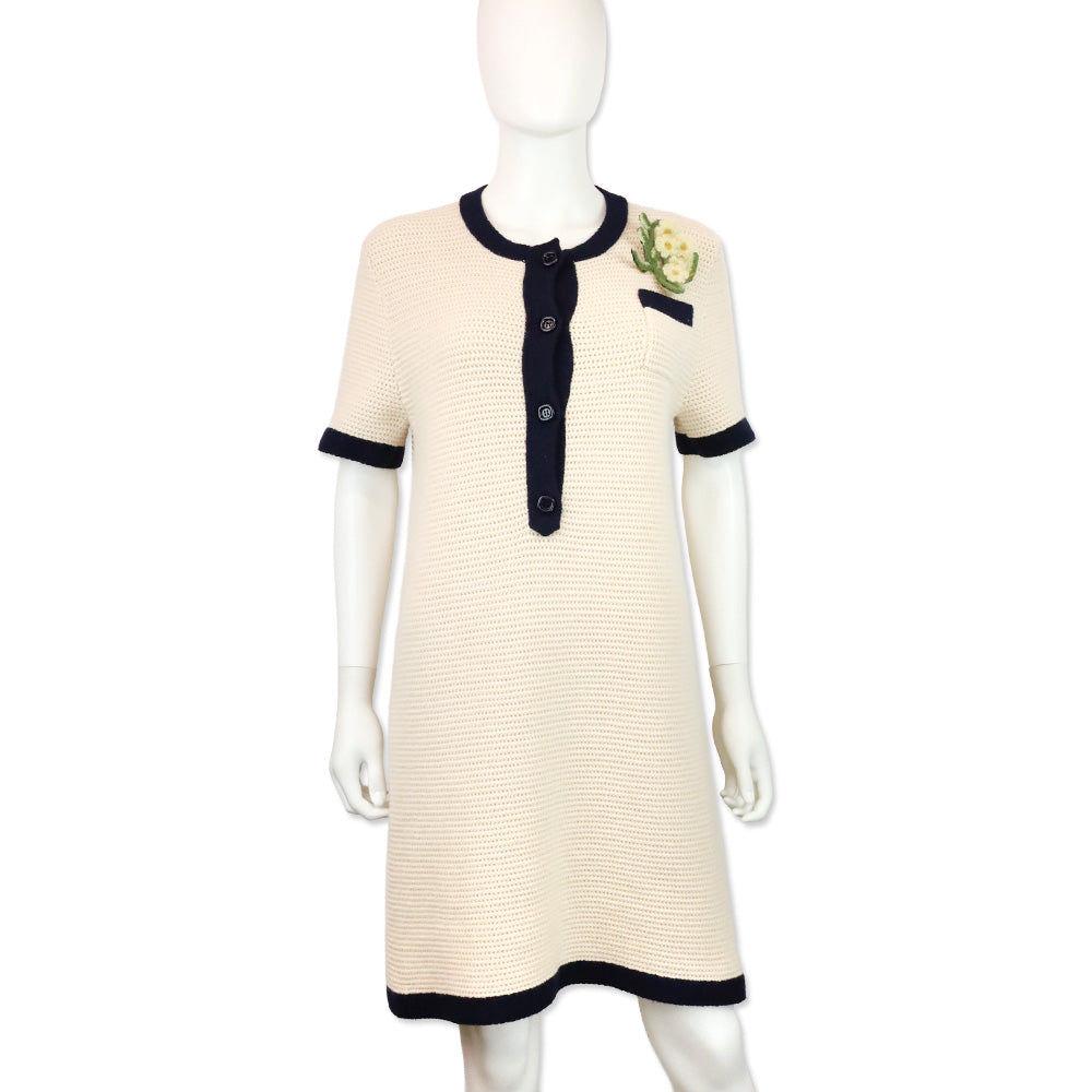 Gucci, Wool knit minidress, Women, Beige, XL, Dresses