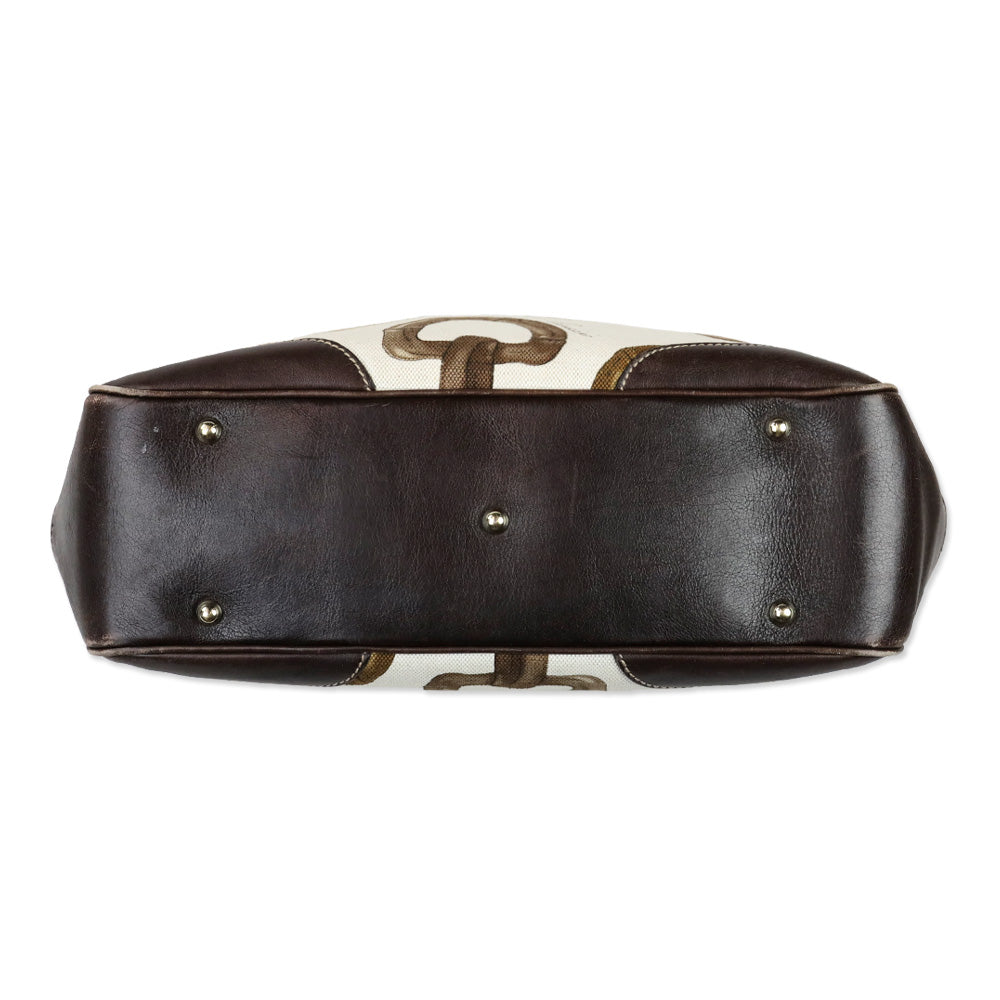 Gucci Bamboo Horsebit Canvas Tote