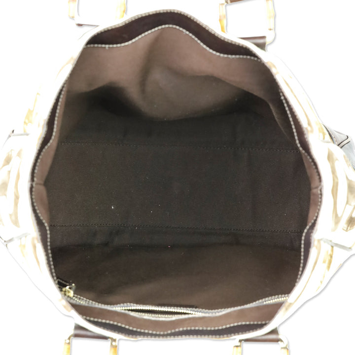 Gucci Bamboo Horsebit Canvas Tote