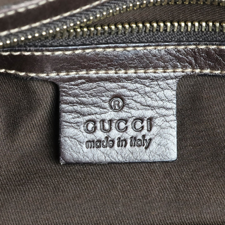 Gucci Bamboo Horsebit Canvas Tote