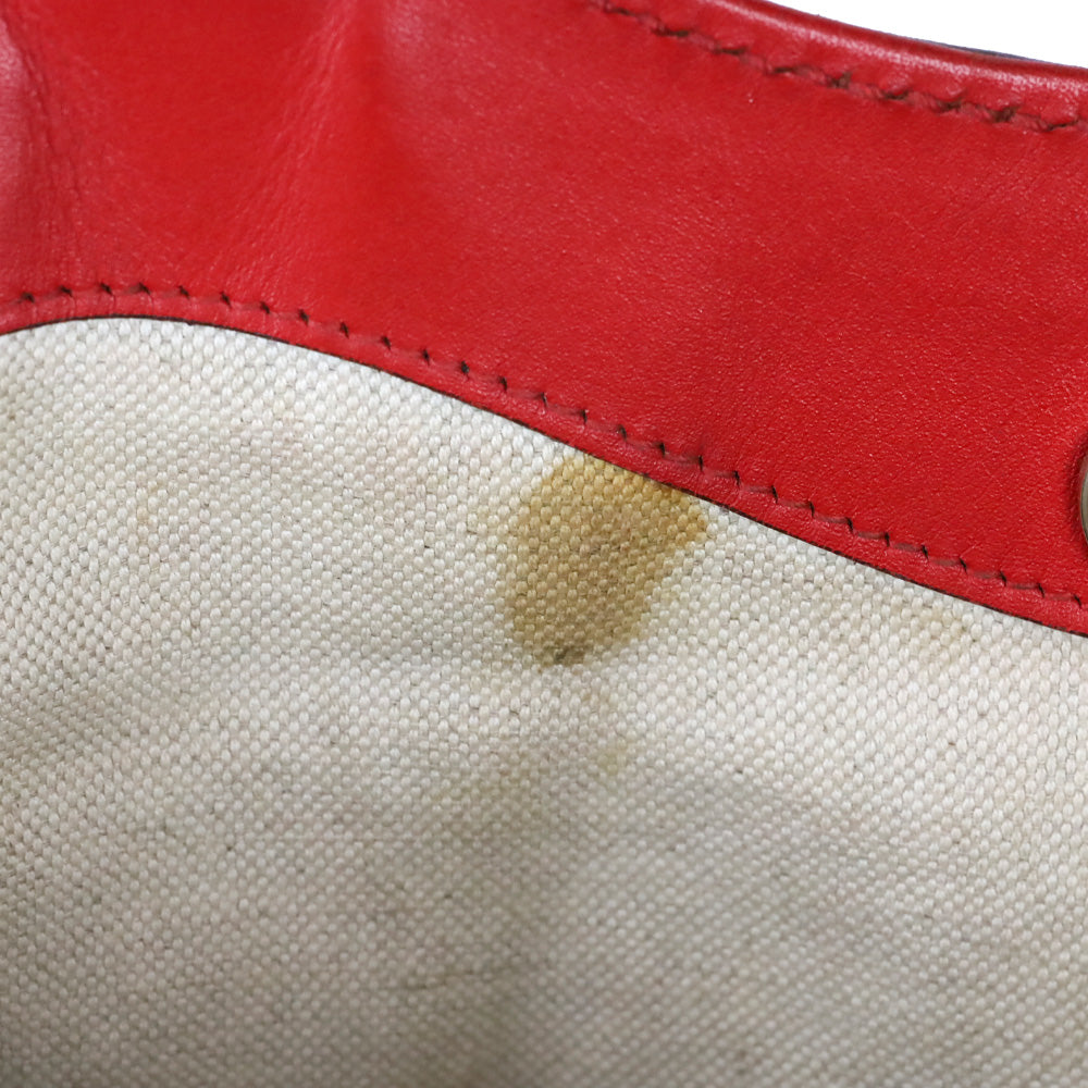 Gucci Beige GG Canvas Red Leather Medium Sukey Tote