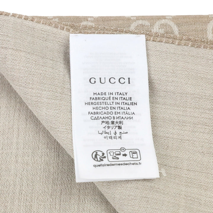 Gucci Beige GG Wool Silk Jacquard Scarf