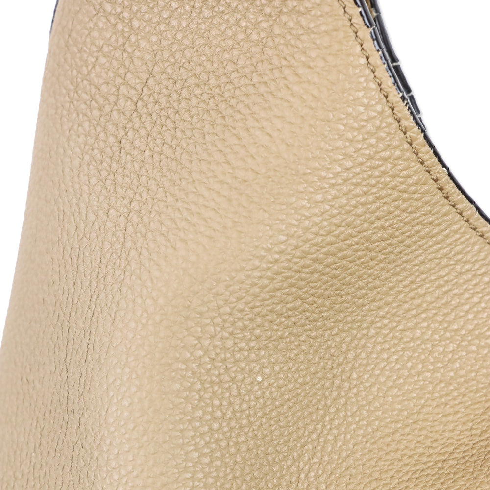 Gucci Beige Pebble Leather Piston Lock Soft Jackie Hobo Bag