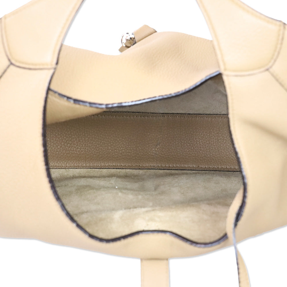 Gucci Beige Pebble Leather Piston Lock Soft Jackie Hobo Bag