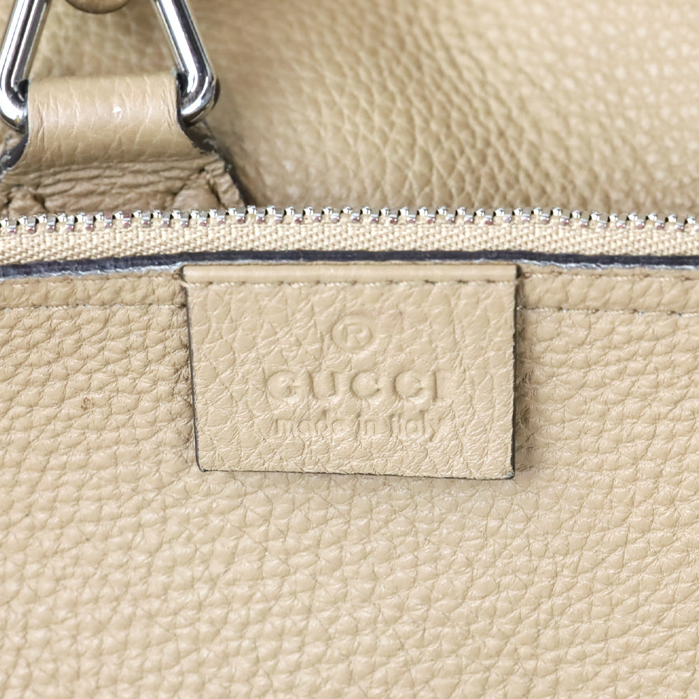 Gucci Beige Pebble Leather Piston Lock Soft Jackie Hobo Bag