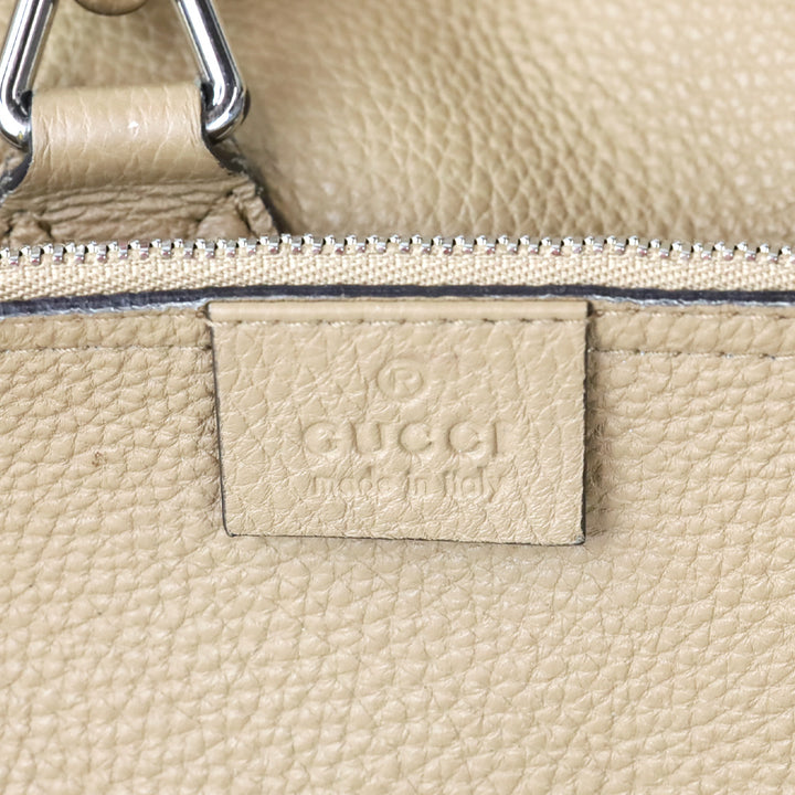 Gucci Beige Pebble Leather Piston Lock Soft Jackie Hobo Bag