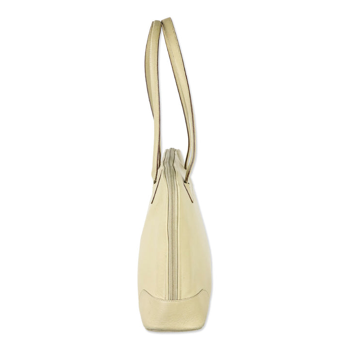 Gucci Beige Textured Leather Double Zip Tote Bag