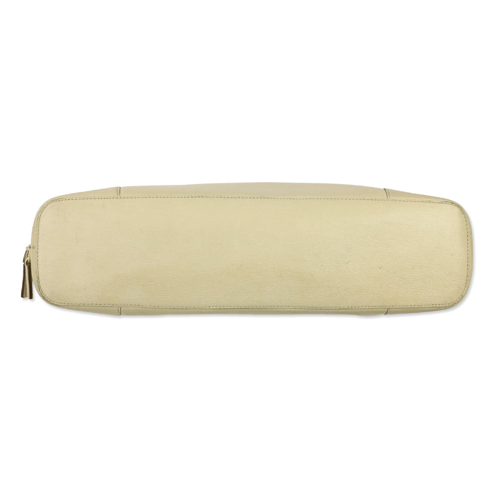 Gucci Beige Textured Leather Double Zip Tote Bag