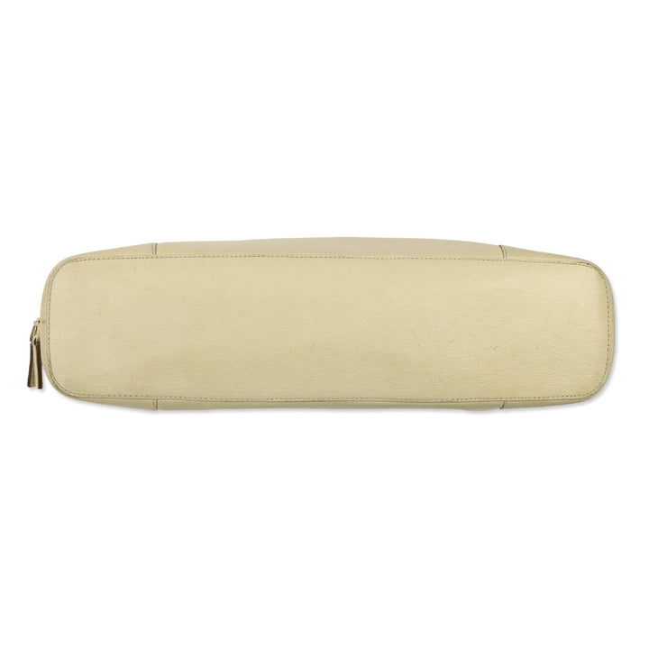 Gucci Beige Textured Leather Double Zip Tote Bag