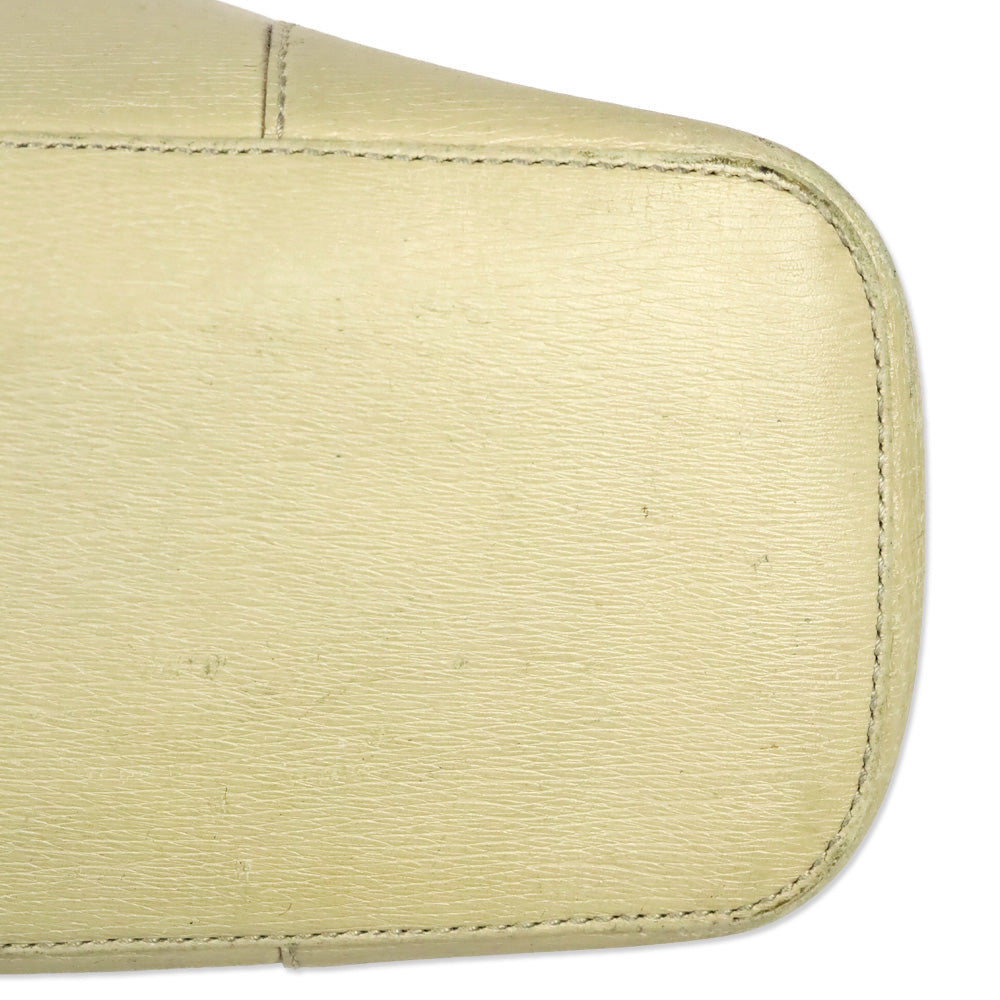 Gucci Beige Textured Leather Double Zip Tote Bag