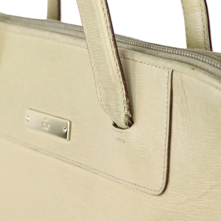 Gucci Beige Textured Leather Double Zip Tote Bag