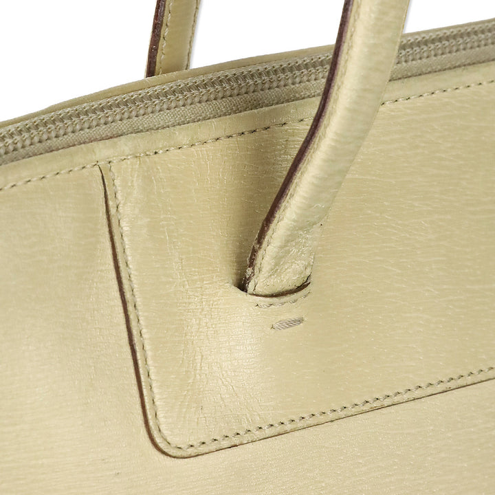 Gucci Beige Textured Leather Double Zip Tote Bag