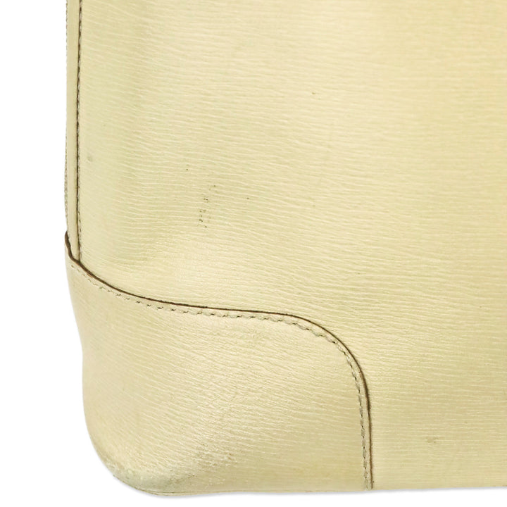 Gucci Beige Textured Leather Double Zip Tote Bag