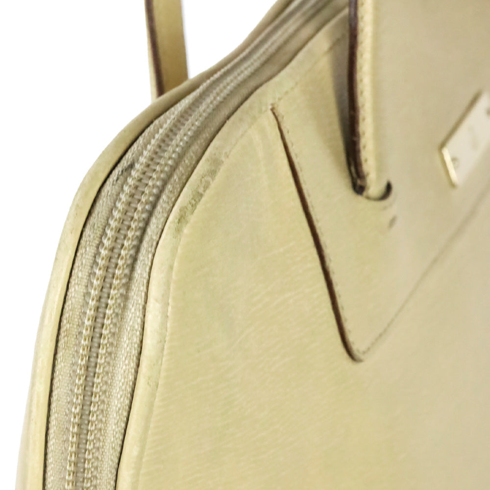 Gucci Beige Textured Leather Double Zip Tote Bag