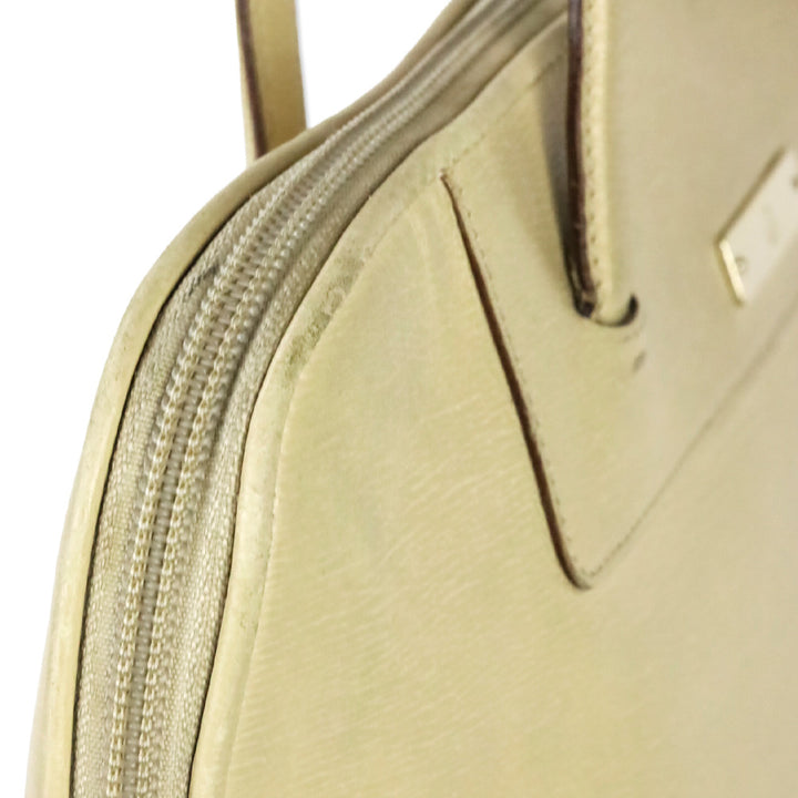 Gucci Beige Textured Leather Double Zip Tote Bag
