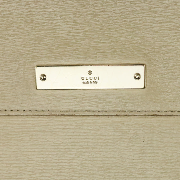 Gucci Beige Textured Leather Double Zip Tote Bag