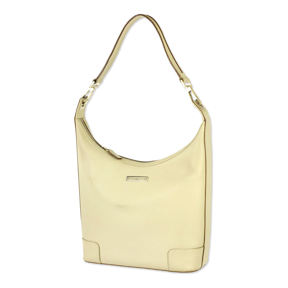 Gucci Beige Textured Leather Hobo Shoulder Bag