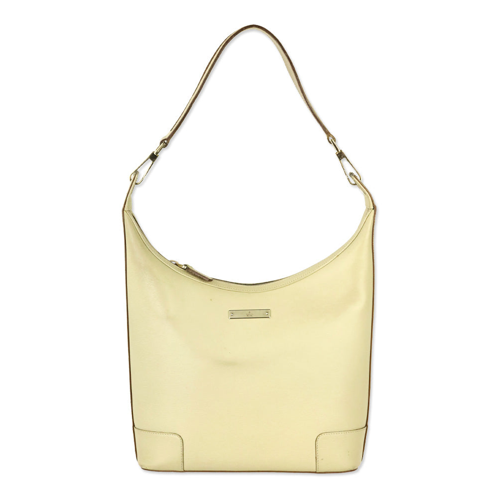 Gucci Beige Textured Leather Hobo Shoulder Bag