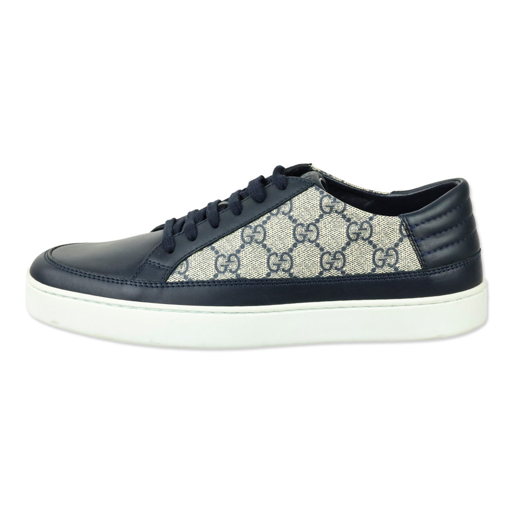 Gucci Beige/Blue GG Supreme Low-Top Sneakers