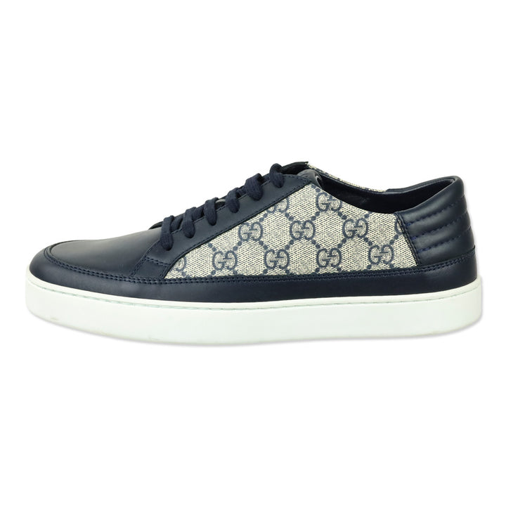 Gucci Beige/Blue GG Supreme Low-Top Sneakers