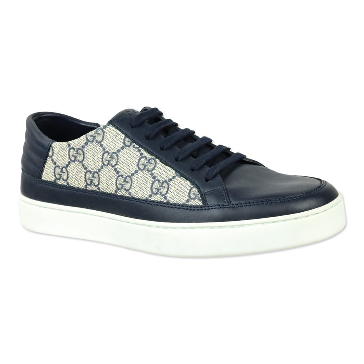 Gucci Beige/Blue GG Supreme Low-Top Sneakers