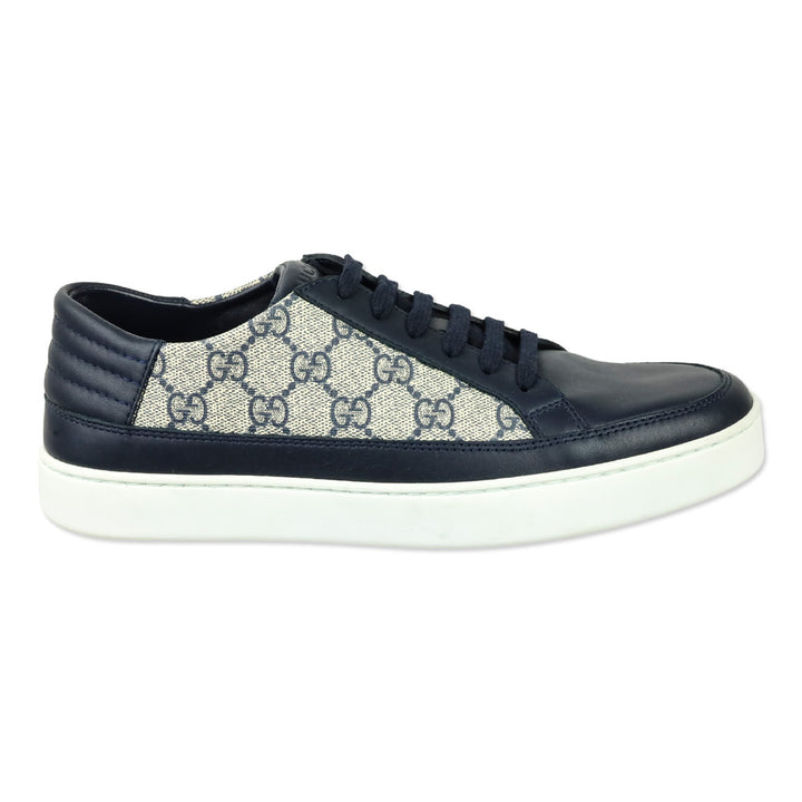 Gucci Beige/Blue GG Supreme Low-Top Sneakers