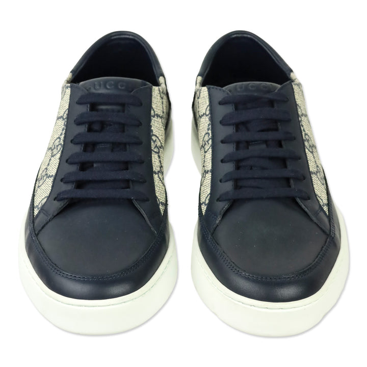 Gucci Beige/Blue GG Supreme Low-Top Sneakers