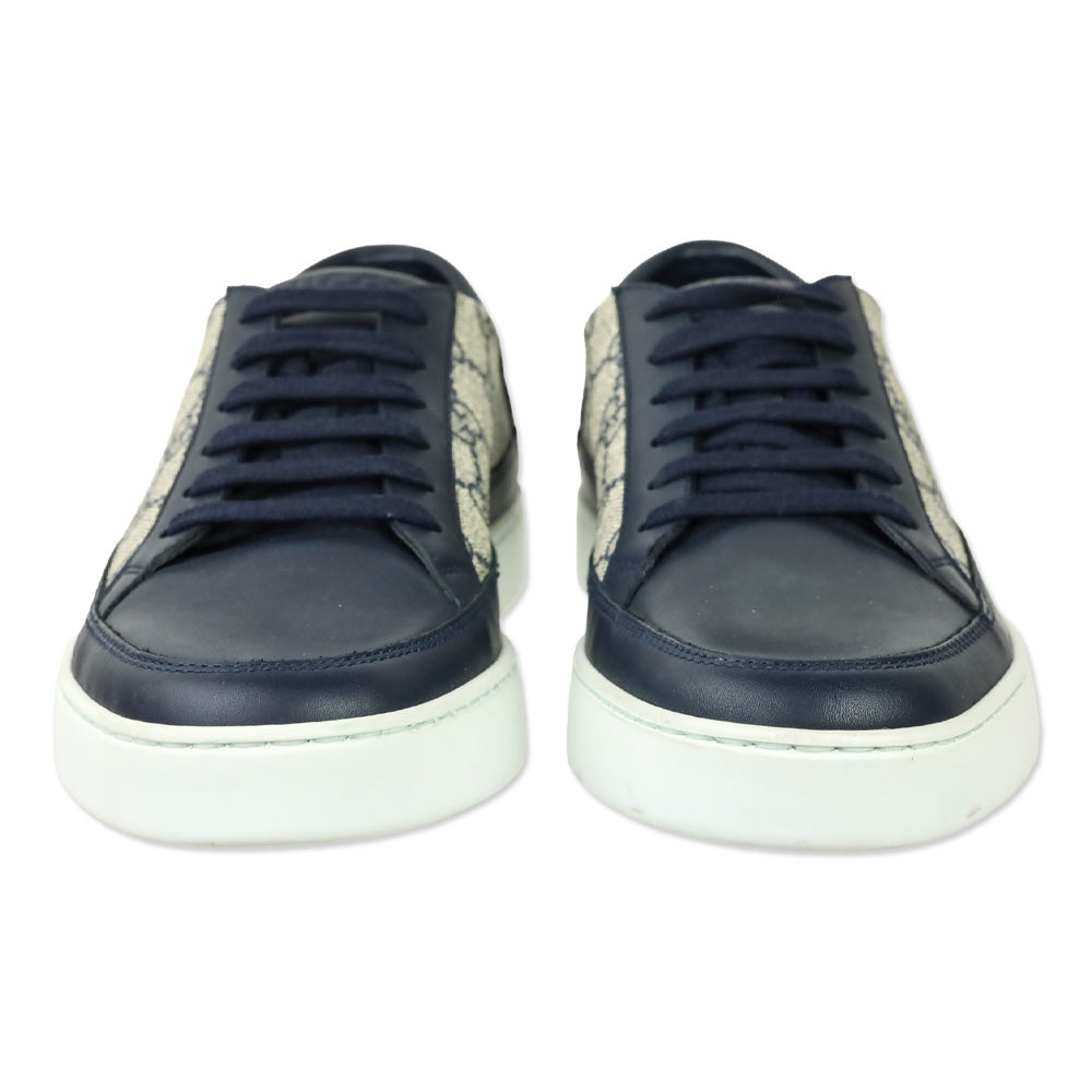 Gucci Beige/Blue GG Supreme Low-Top Sneakers