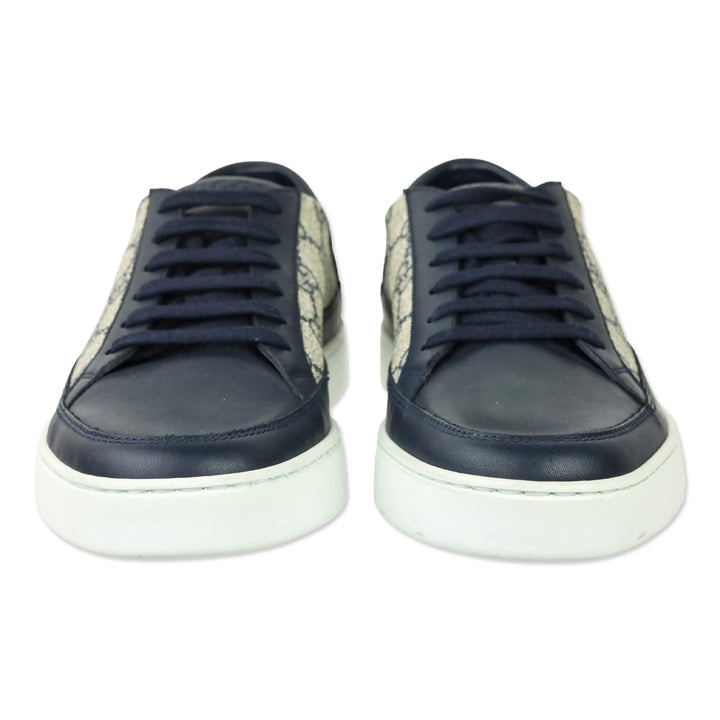 Gucci Beige/Blue GG Supreme Low-Top Sneakers
