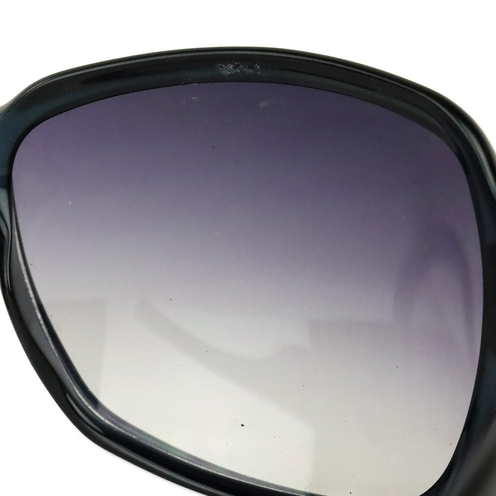 Gucci Black Acetate Silver Buckle Oversized Butterfly Sunglasses