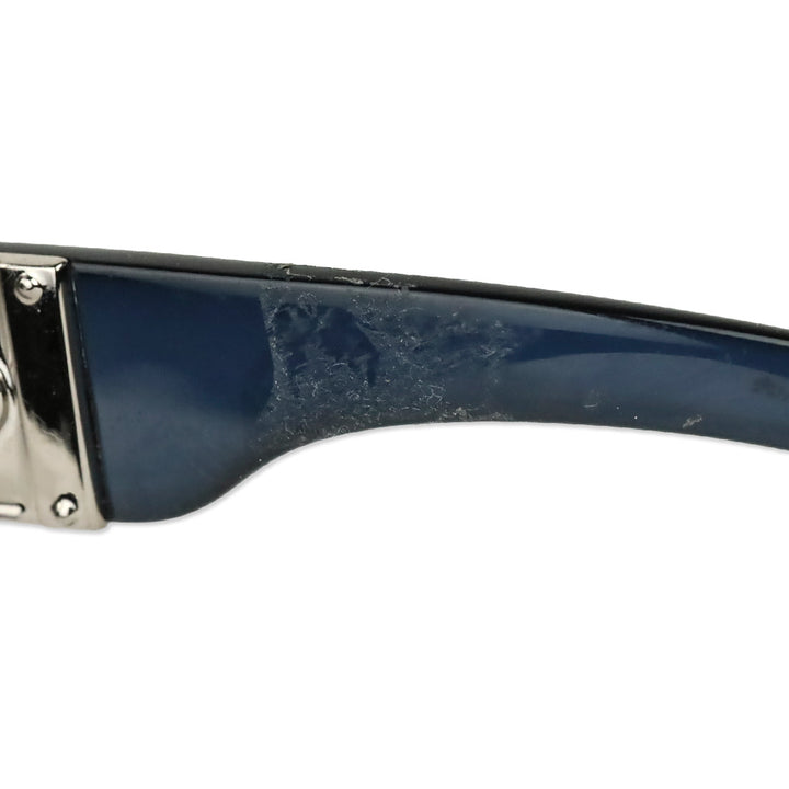 Gucci Black Acetate Silver Buckle Oversized Butterfly Sunglasses