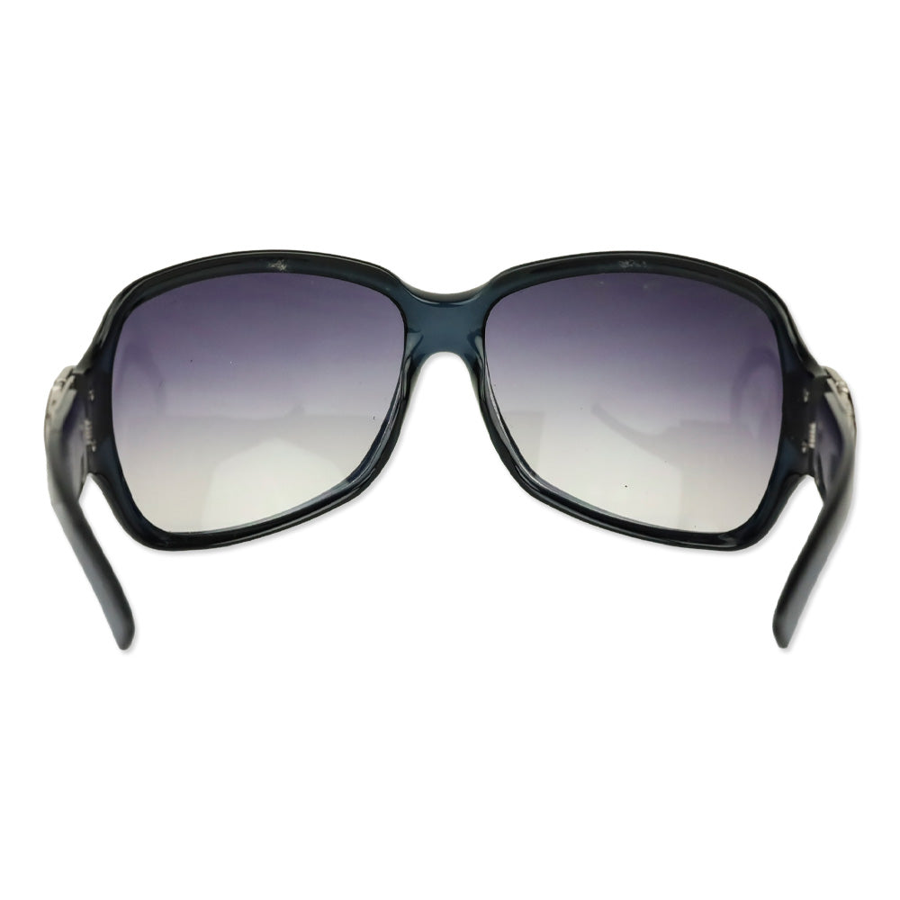 Gucci Black Acetate Silver Buckle Oversized Butterfly Sunglasses