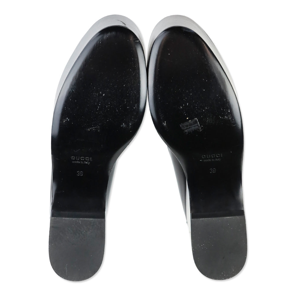 Gucci Black Ancora Calfskin Horsebit Platforms Loafers