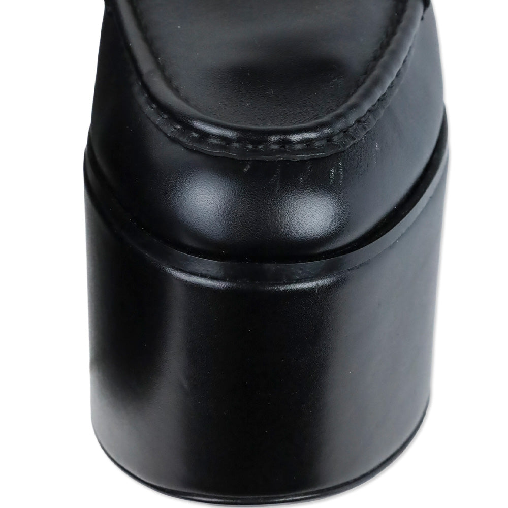 Gucci Black Ancora Calfskin Horsebit Platforms Loafers
