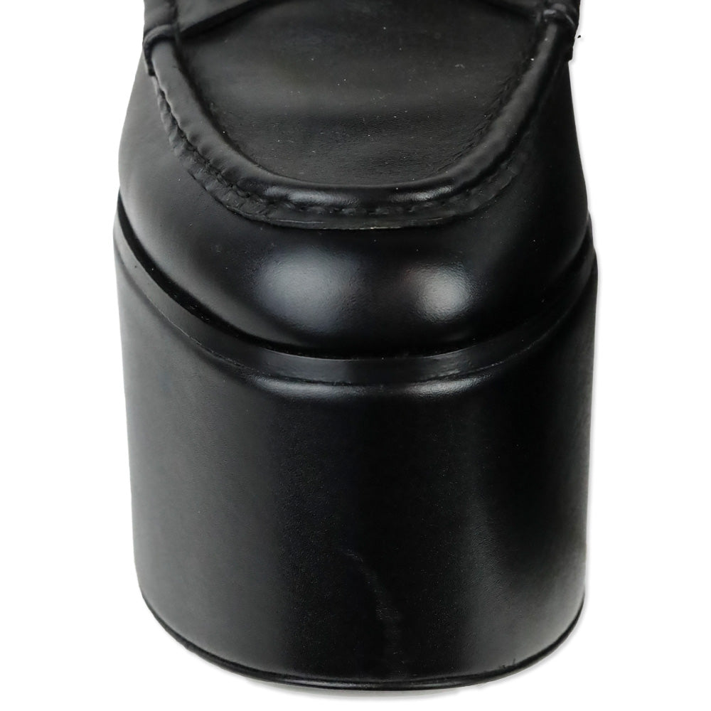 Gucci Black Ancora Calfskin Horsebit Platforms Loafers