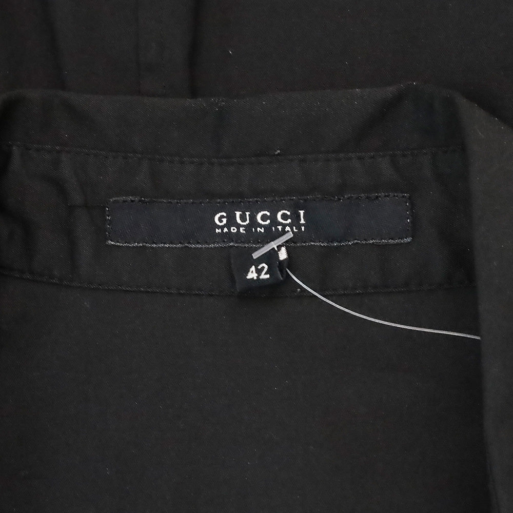 Gucci Black Bow V-Neck Short Sleeve Button Up Top