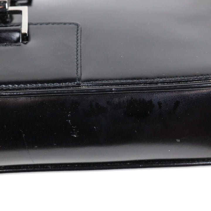 Gucci Black Buffed Leather 1961 Jackie Tote