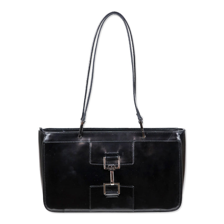 Gucci Black Buffed Leather 1961 Jackie Tote