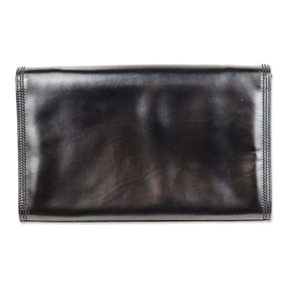 Gucci Black Buffed Leather Clutch
