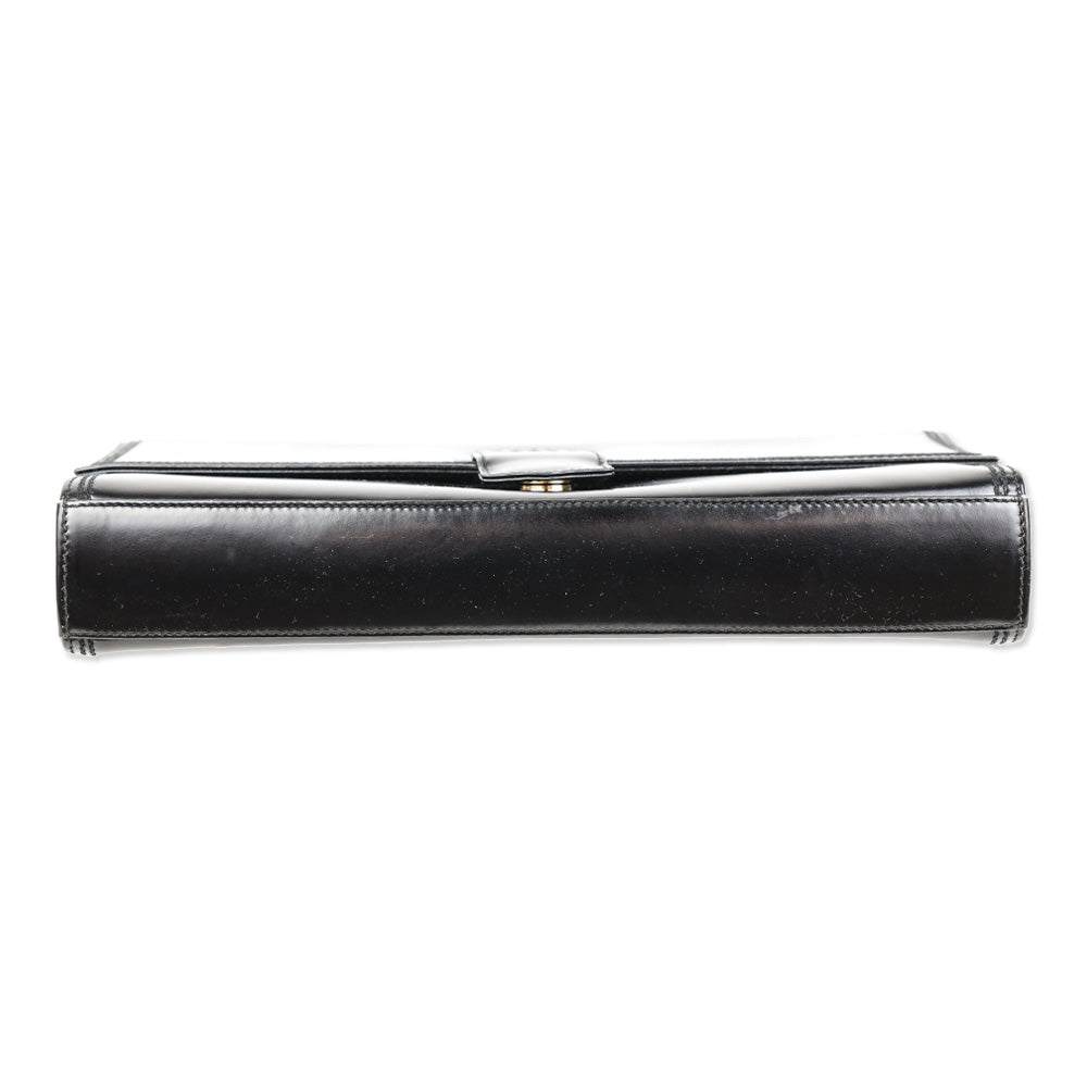 Gucci Black Buffed Leather Clutch