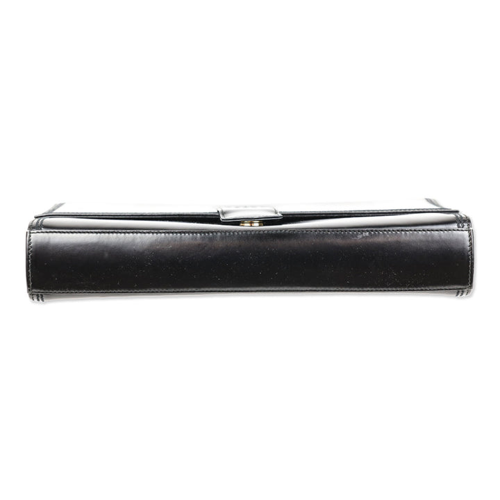 Gucci Black Buffed Leather Clutch