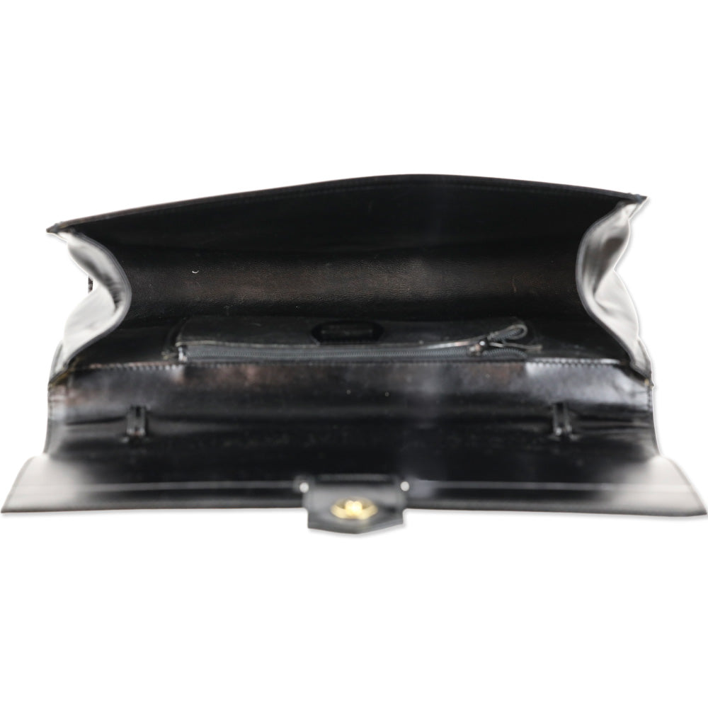 Gucci Black Buffed Leather Clutch