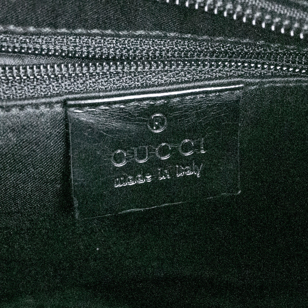 Gucci Black Canvas Silver Handle Shoulder Bag