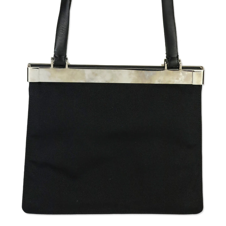 Gucci Black Canvas Square Frame Bag