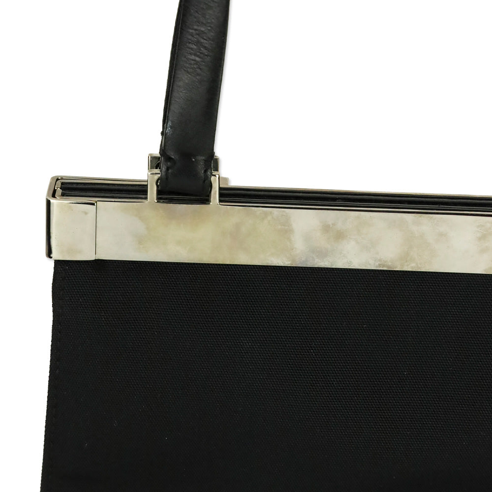 Gucci Black Canvas Square Frame Bag