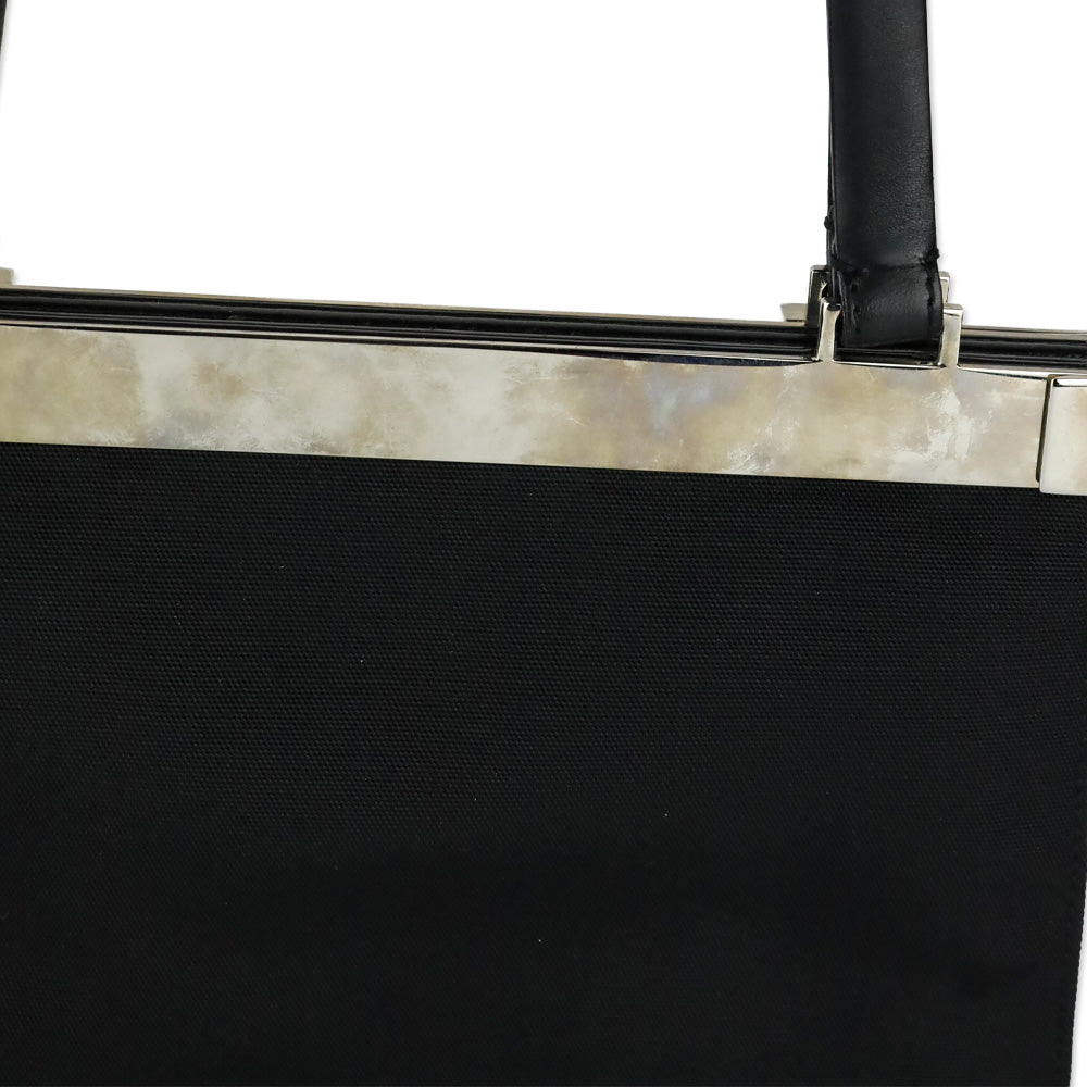 Gucci Black Canvas Square Frame Bag