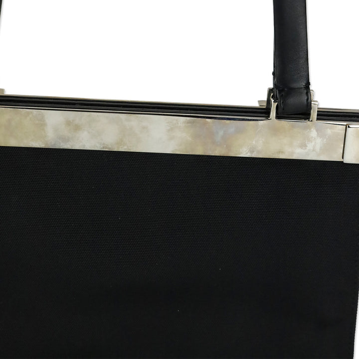 Gucci Black Canvas Square Frame Bag