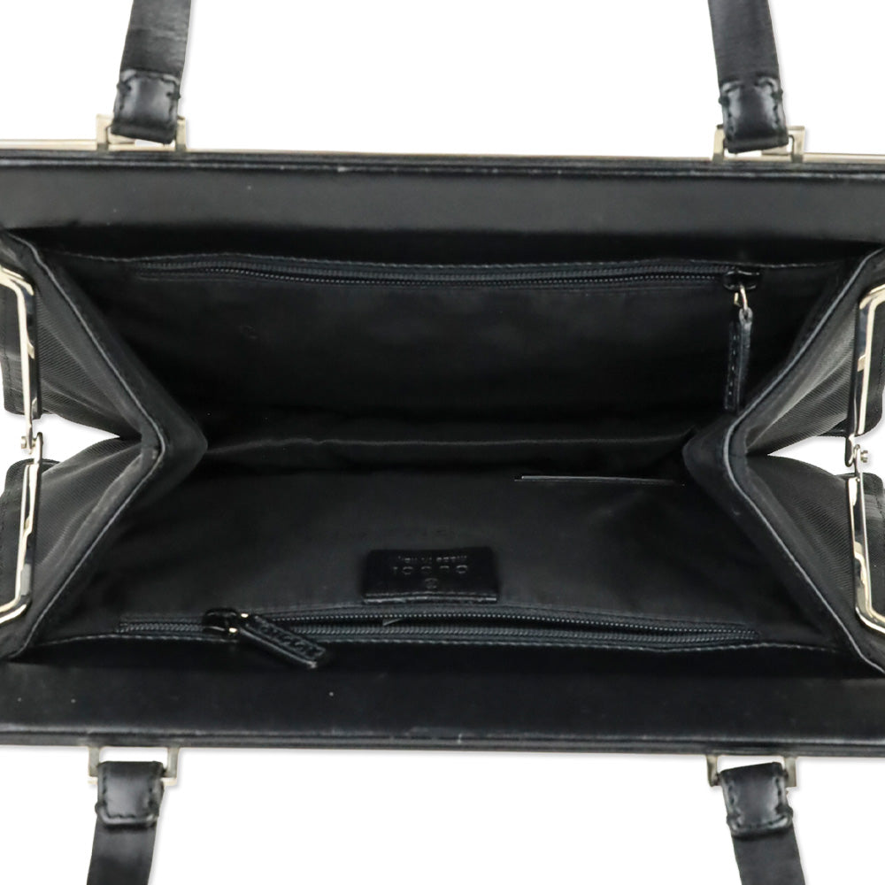 Gucci Black Canvas Square Frame Bag